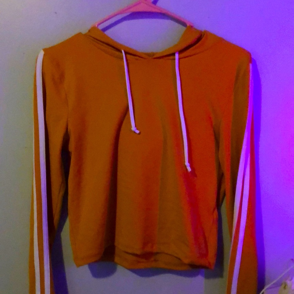 Thin long sleeve hoodie mustard yellow/orange